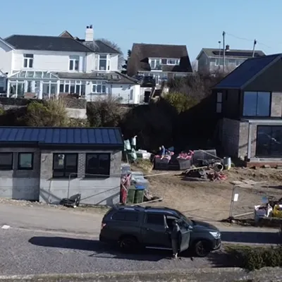 large building site with broken sizes