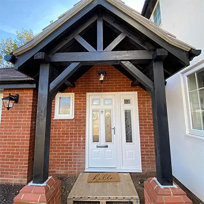 a house with a white front door and a white front door